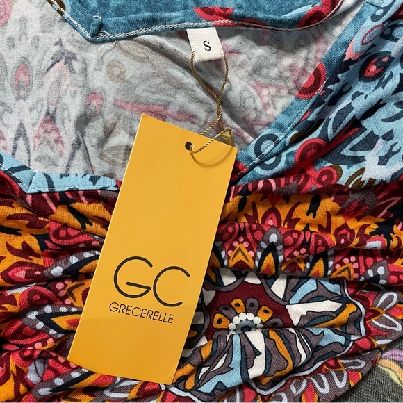 NWT Grecerelle Casual Loose Pocket V Neck Medallion Boho Print Maxi Dress Size S - Picture 9 of 13